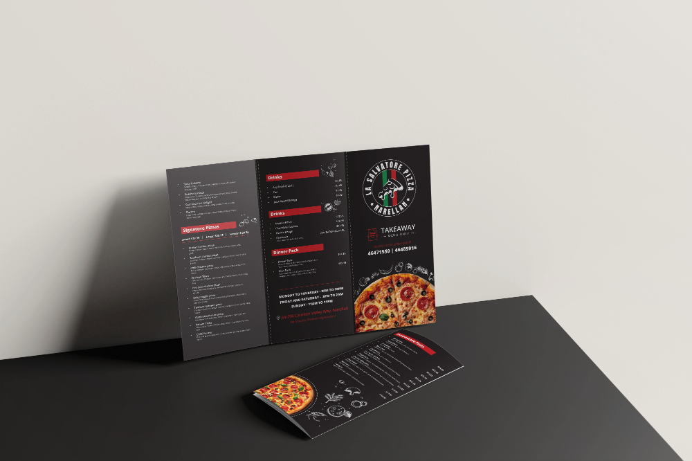 Open and close trifold brochure mockups